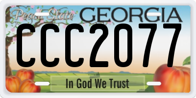 GA license plate CCC2077