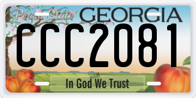 GA license plate CCC2081
