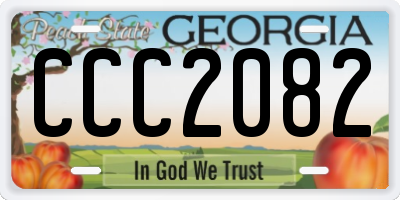 GA license plate CCC2082