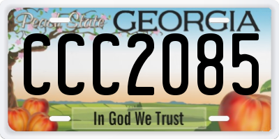 GA license plate CCC2085