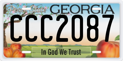 GA license plate CCC2087