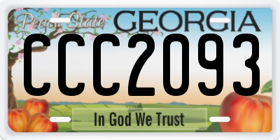 GA license plate CCC2093