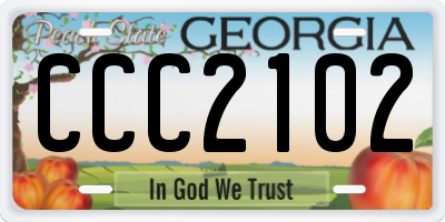 GA license plate CCC2102