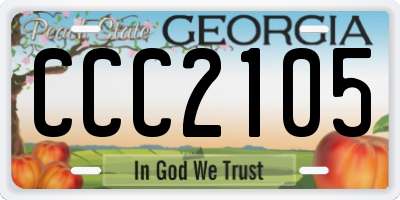 GA license plate CCC2105