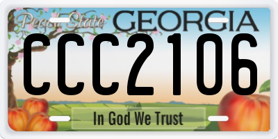 GA license plate CCC2106