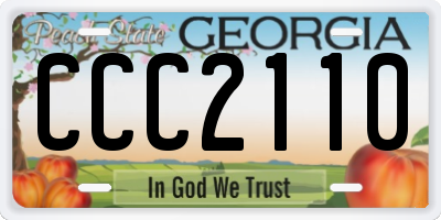 GA license plate CCC2110