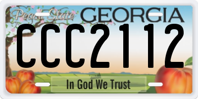 GA license plate CCC2112