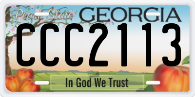GA license plate CCC2113