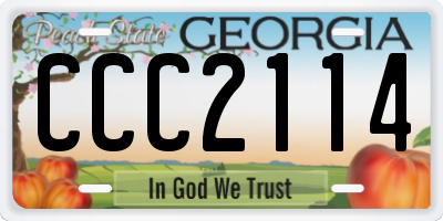 GA license plate CCC2114