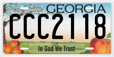 GA license plate CCC2118