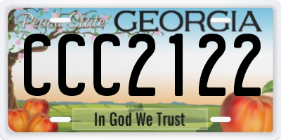 GA license plate CCC2122