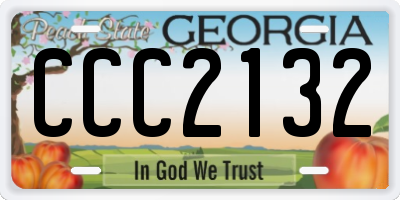 GA license plate CCC2132