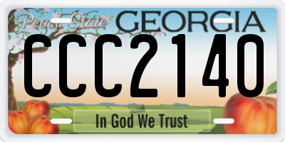 GA license plate CCC2140