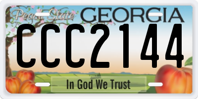 GA license plate CCC2144