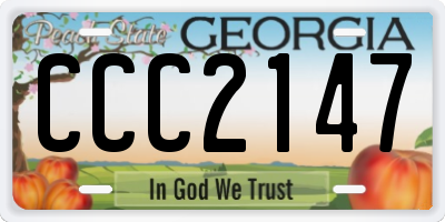 GA license plate CCC2147