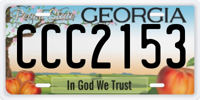 GA license plate CCC2153