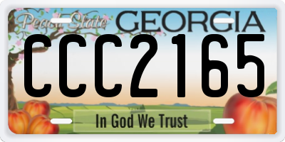 GA license plate CCC2165