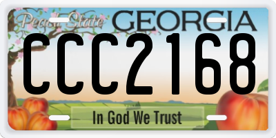 GA license plate CCC2168