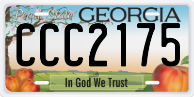 GA license plate CCC2175