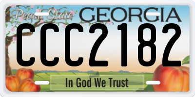 GA license plate CCC2182