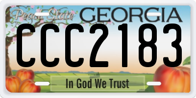 GA license plate CCC2183