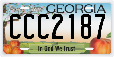 GA license plate CCC2187