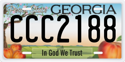 GA license plate CCC2188