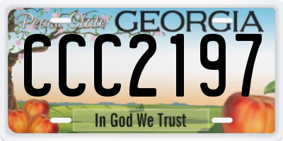 GA license plate CCC2197