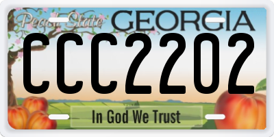 GA license plate CCC2202