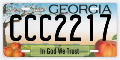 GA license plate CCC2217