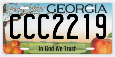 GA license plate CCC2219