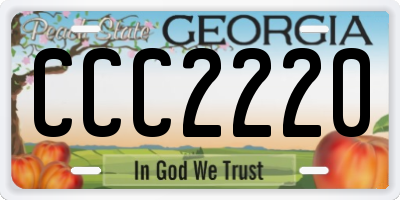 GA license plate CCC2220