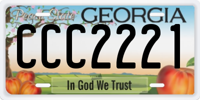 GA license plate CCC2221