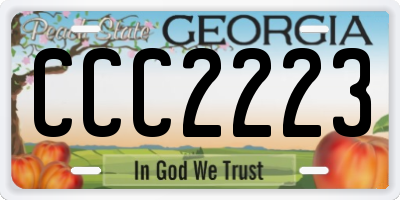 GA license plate CCC2223