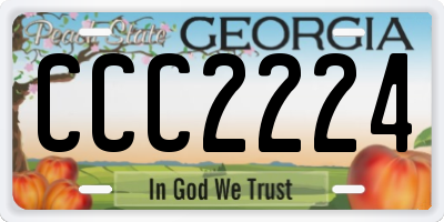 GA license plate CCC2224