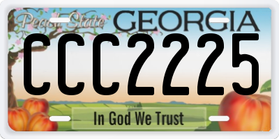 GA license plate CCC2225