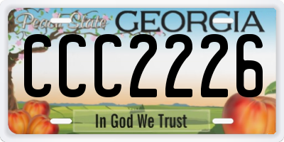 GA license plate CCC2226