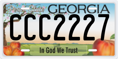GA license plate CCC2227