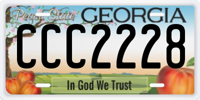 GA license plate CCC2228