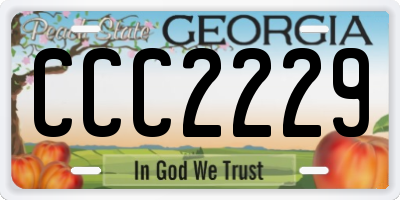 GA license plate CCC2229