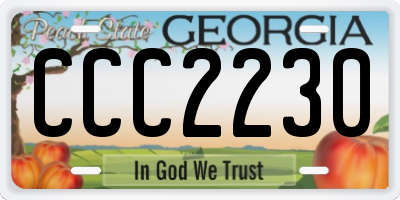 GA license plate CCC2230
