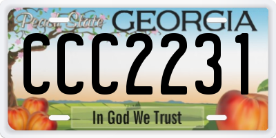 GA license plate CCC2231