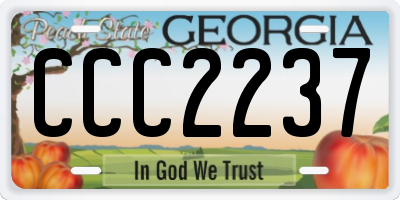 GA license plate CCC2237