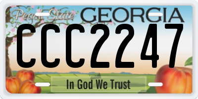 GA license plate CCC2247