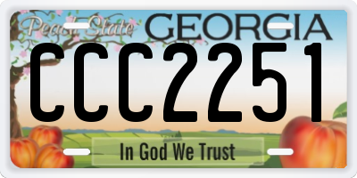 GA license plate CCC2251
