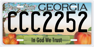 GA license plate CCC2252