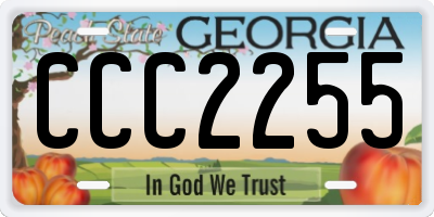 GA license plate CCC2255
