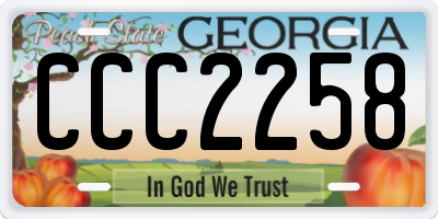 GA license plate CCC2258