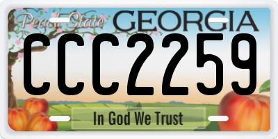 GA license plate CCC2259