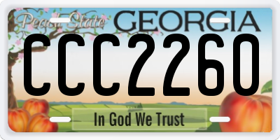 GA license plate CCC2260